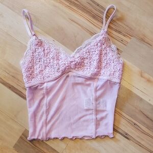 Kimchi Blue from Urban Outfitters Pink Lace Trim Cami Top Sz Small
